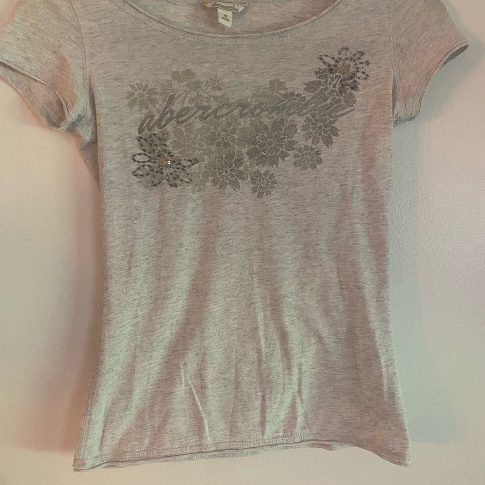 Abercrombie Gray Floral T-Shirt